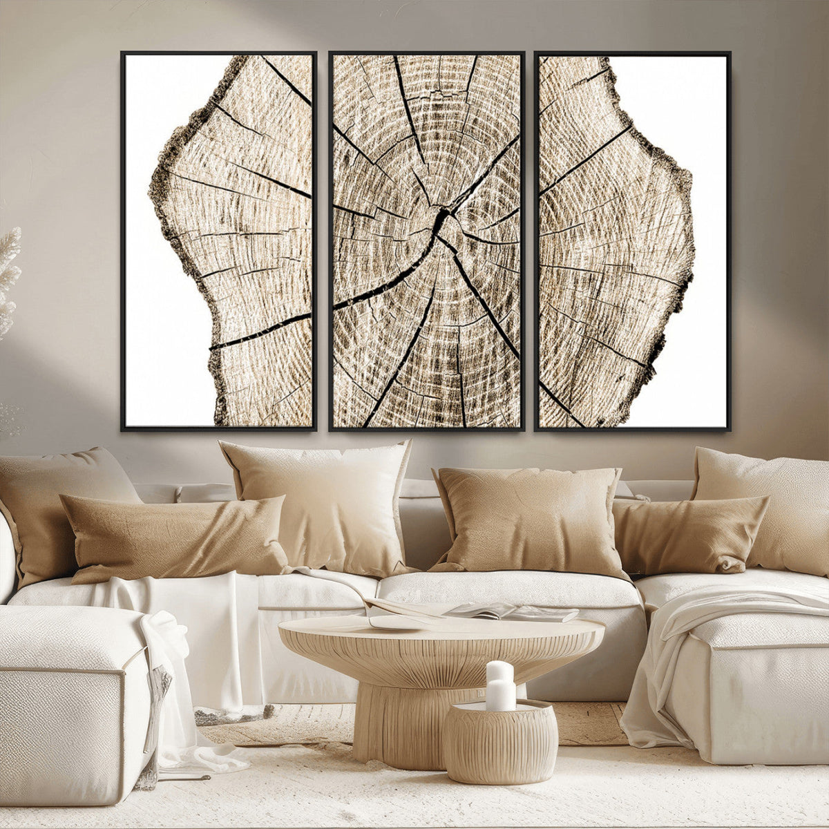 Abstract Wood Tree Ring Wall Art - Ready to Hang Minimalist
