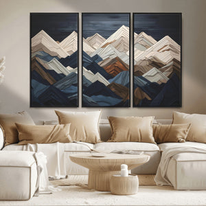 Mountain Wall Art – Modern Geometric Landscape Canvas Print,