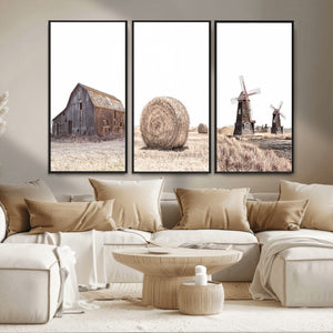 Farm Prints Set, Set of 3 Farmhouse Wall Art, Country House