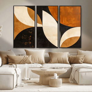 Geometric Abstract Wall Art Canvas Print, Mid Century Modern