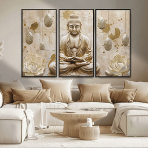 Serene Buddha Wall Art | Yoga Room Decor and Meditation Wall