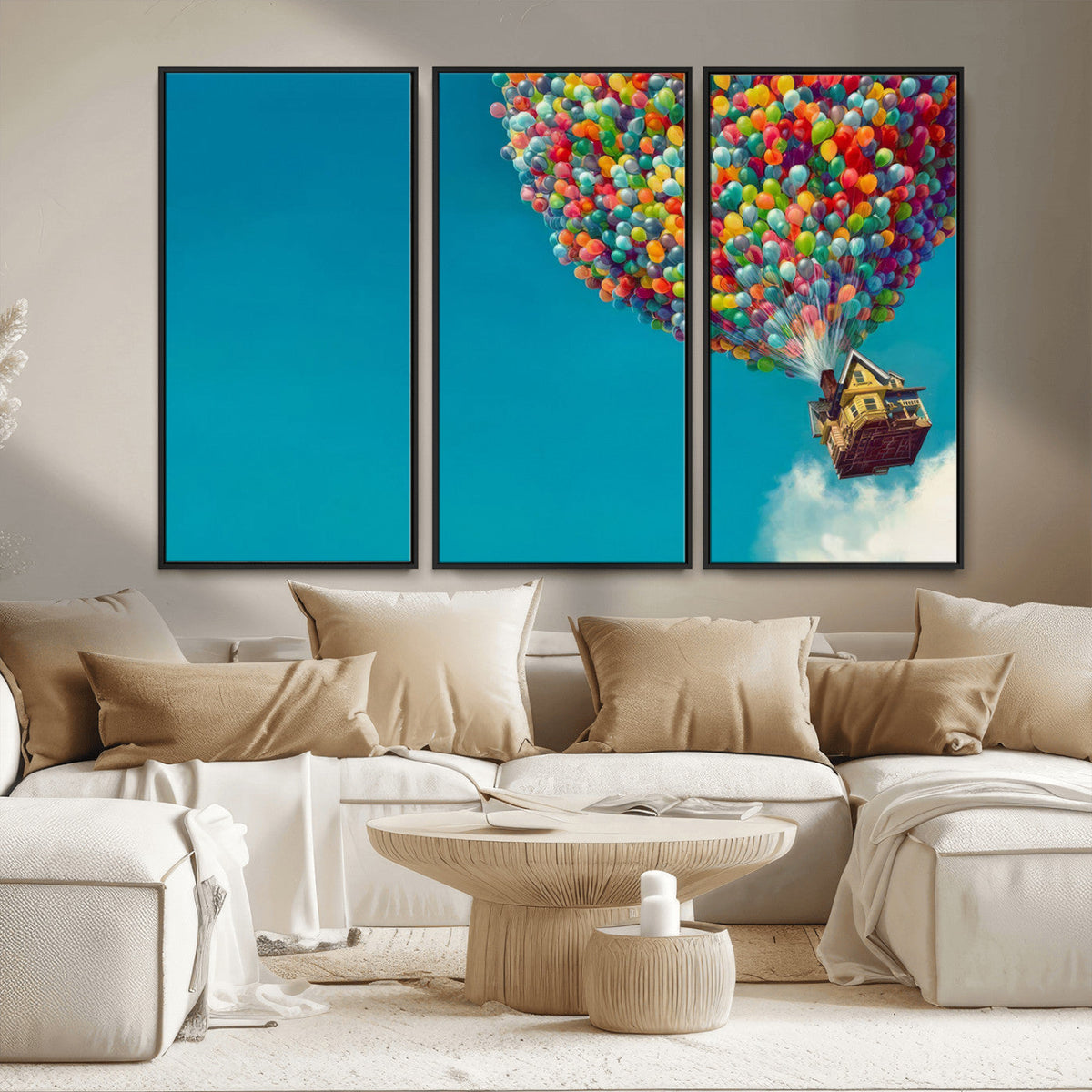 Carl Fredricksen, Up Movie Wall Art, Colorful Balloon House