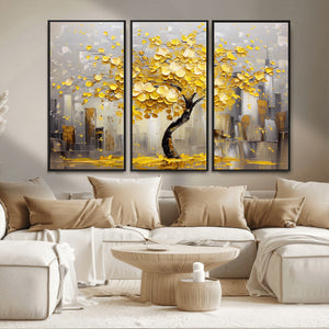 Golden Tree Canvas Print | Abstract Wall Art for Modern