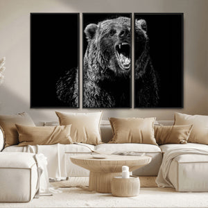 Bear Canvas Print | Wildlife Wall Art for Cabin Decor |