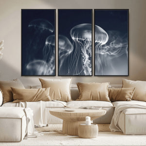 Jellyfish Wall Art Canvas Print, Modern Abstract Jellyfish