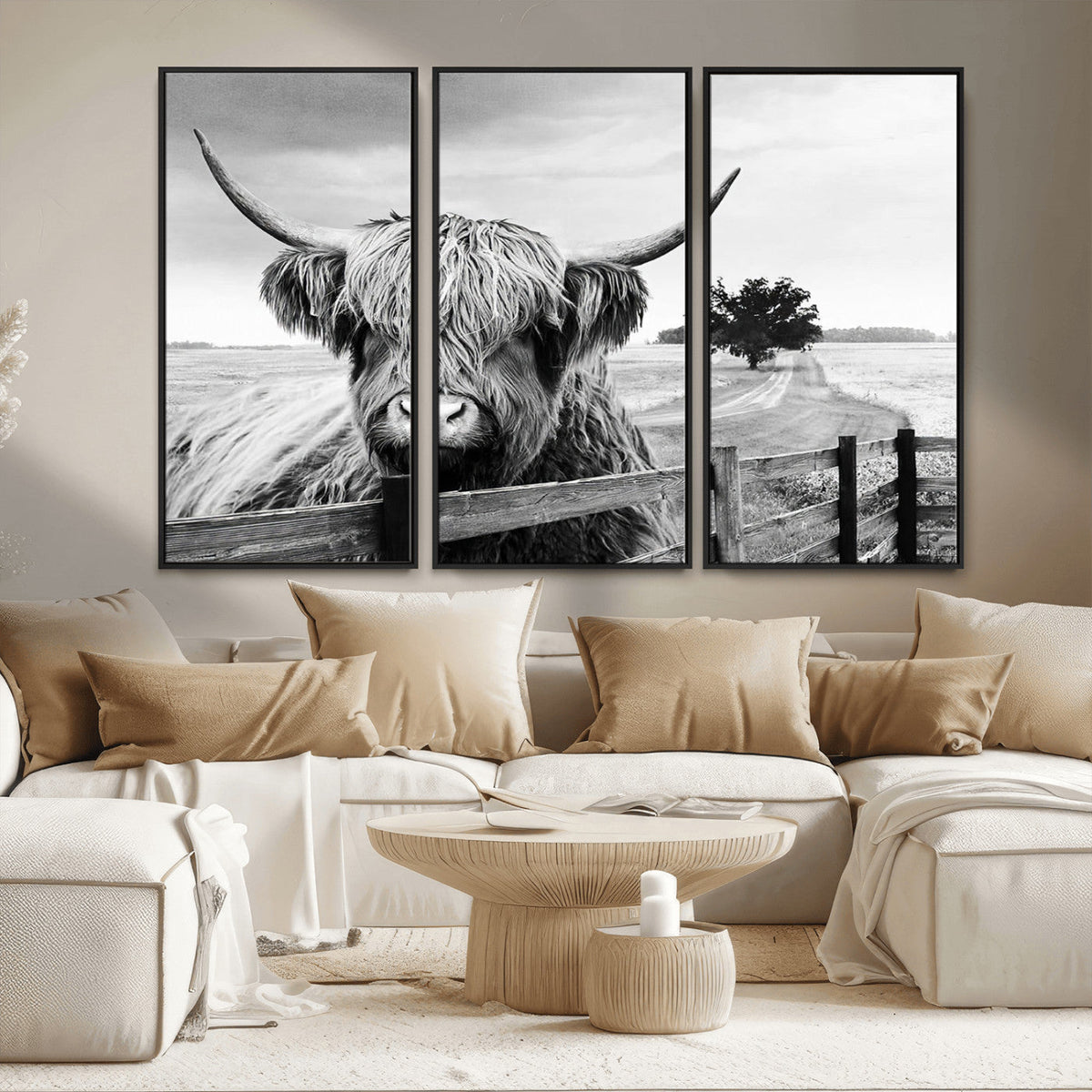 Scottish Highland Cow Wall Art | Rustic Farmhouse Décor |