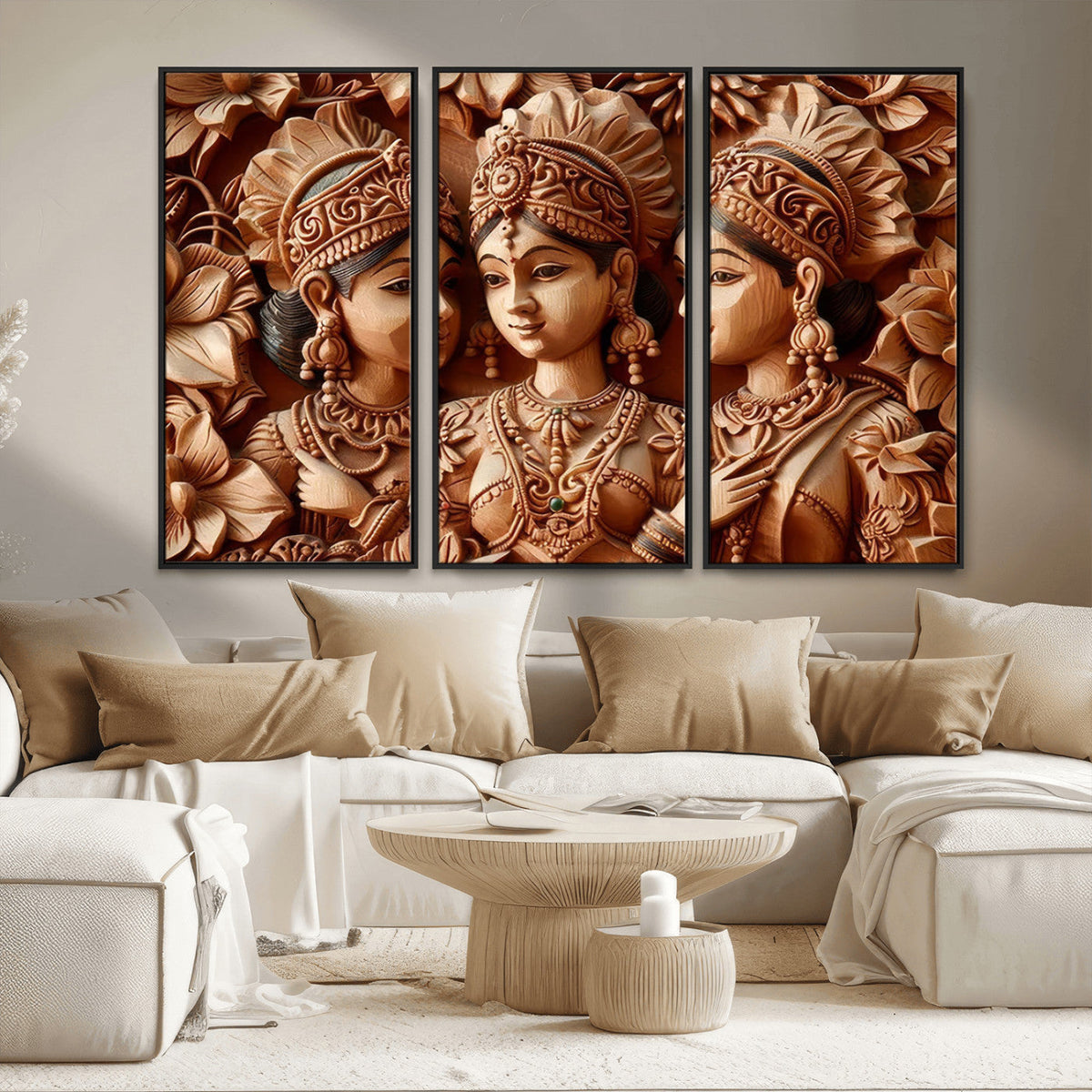 Indian Woman Statue Wall Art Canvas Print