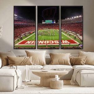 Wisconsin Badgers Football Team Print Canvas- Madison Camp