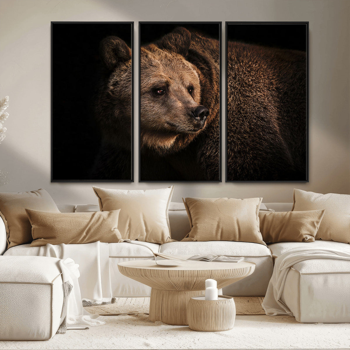 Wild Grizzly 399 Bear Canvas Wall Art Print, Bear Animal