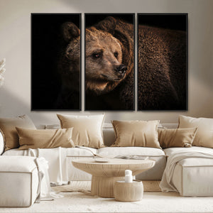 Wild Grizzly 399 Bear Canvas Wall Art Print, Bear Animal