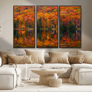 Fall Foliage Wall Art - Autumn Reflection Canvas Print,