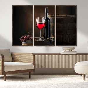 Red Wine and Bottle Canvas Print