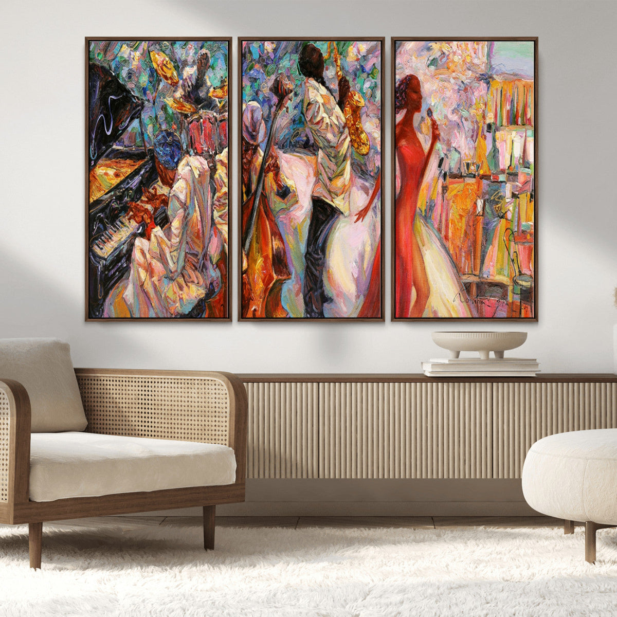 Abstract Afro American Jazz Canvas Wall Art | Music-Inspired