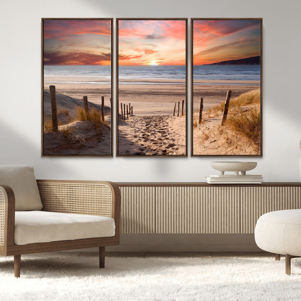 Sunset on the Sea Wall Art Canvas Print