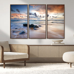 Serene Weather On The Beach Wall Art Canvas Print
