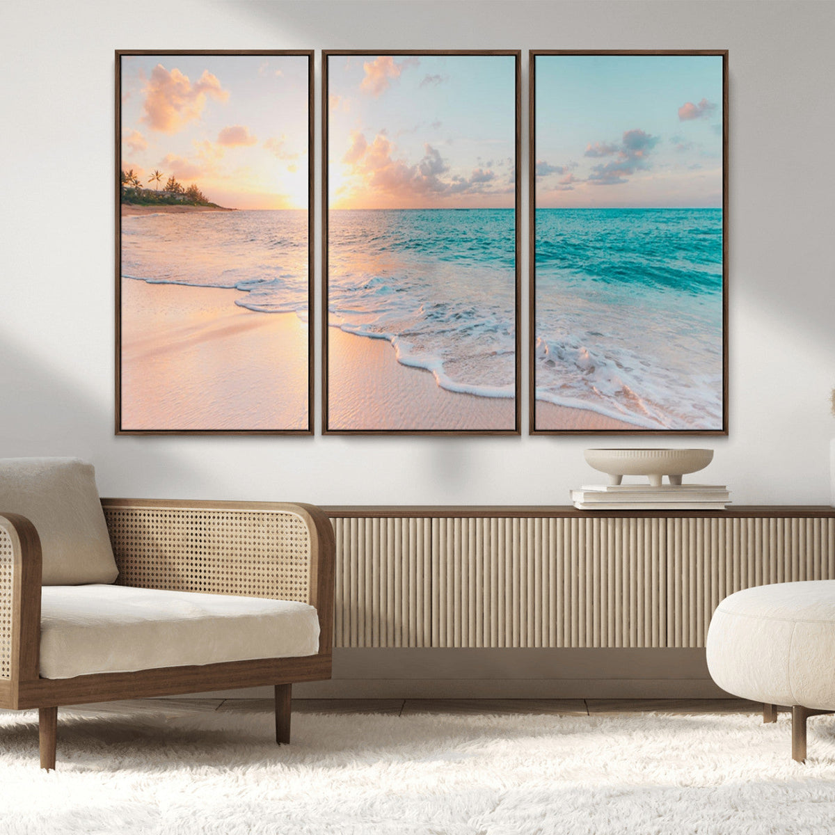 Beach Wall Art - Stunning Ocean Sunset Canvas Print with