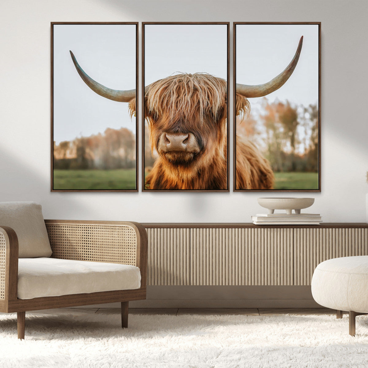 Highland Cow Animal Scottish Cattle Art Print Farmhouse Wall