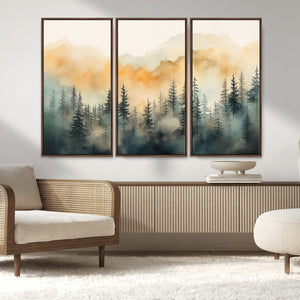 Abstract Forest Print - Mountain Wall Art | Autumn Landscape