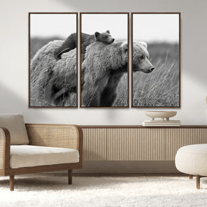 Bear and Cub Wall Art Canvas | 399 Bear Cub