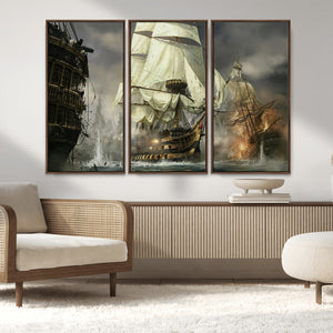 Pirate Ship War Wall Art Canvas Print