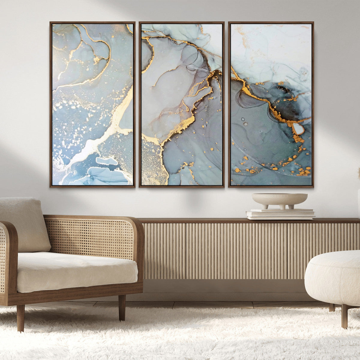 Large Abstract Marble Wall Art Canvas Print for Living Room