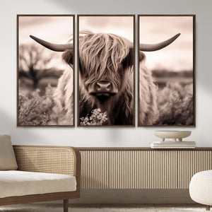 Scottish Cow Longhorn Wall Art Canvas Print