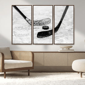 Winter Ice Hockey Sport Canvas Wall Art Print - Hockey Wall
