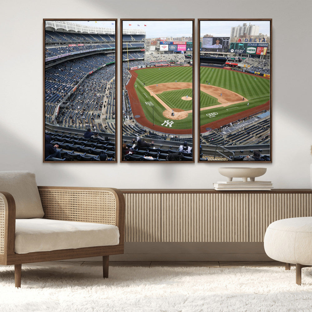 New York Yankees Baseball Team Print - Yankee Stadium Wall