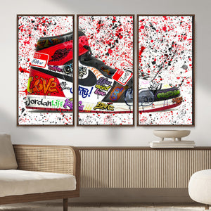 Jordan Shoes Graffiti Wall Art Canvas Print- Jordan Graffiti