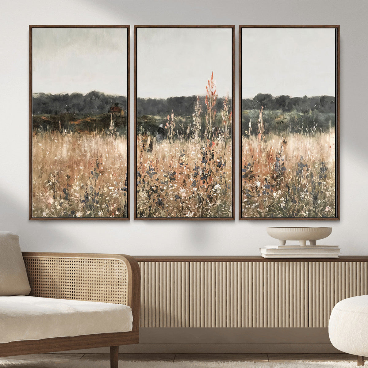 Rustic Field Landscape Wall Art Print, Giclee Canvas Wall
