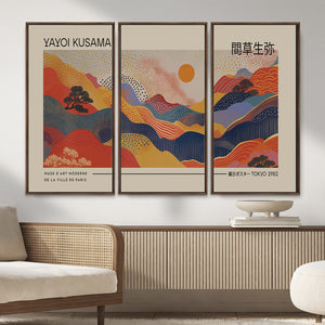 Yayoi Kusama Landscape Canvas Print, Vibrant Floral Mountain