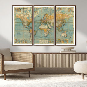 Push Pin World Map Canvas Print – Travel Tracker Wall Art