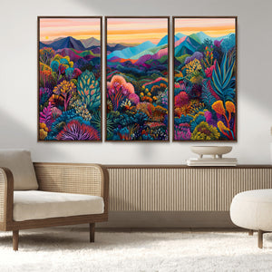 Colorful Abstract Landscape Wall Art Print Canvas - Vibrant