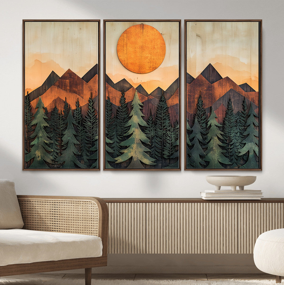 Sunset Mountain Landscape Canvas Wall Art Print - Nature