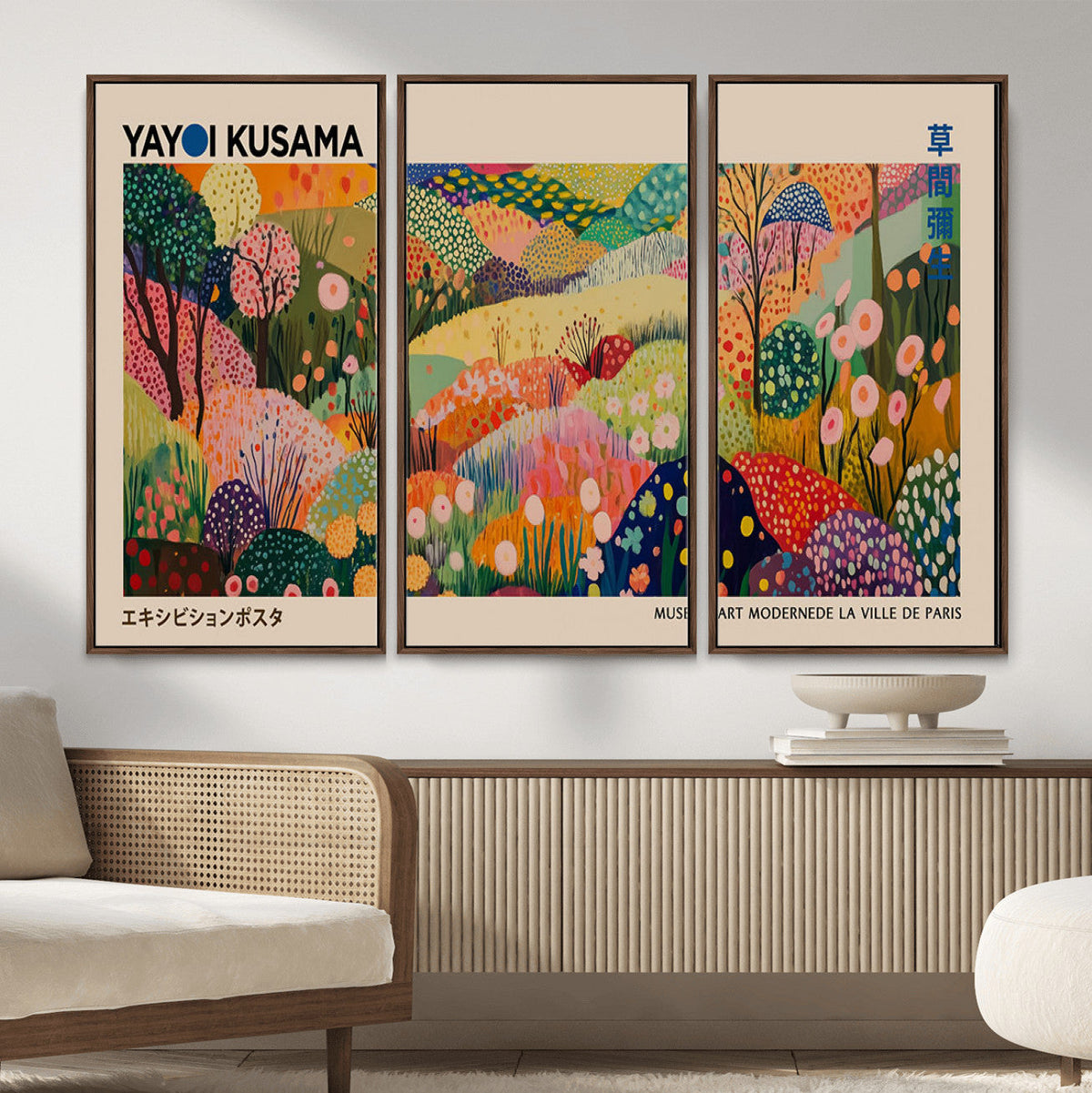 Yayoi Kusama Japanese Art Canvas Print, Abstract Art, Large