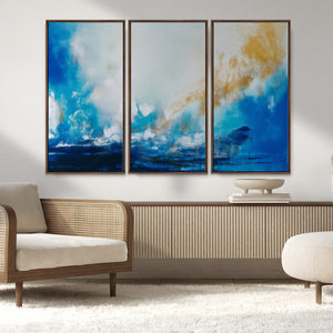 Blue Abstract Print - Dynamic Ocean-Inspired Canvas Wall Art