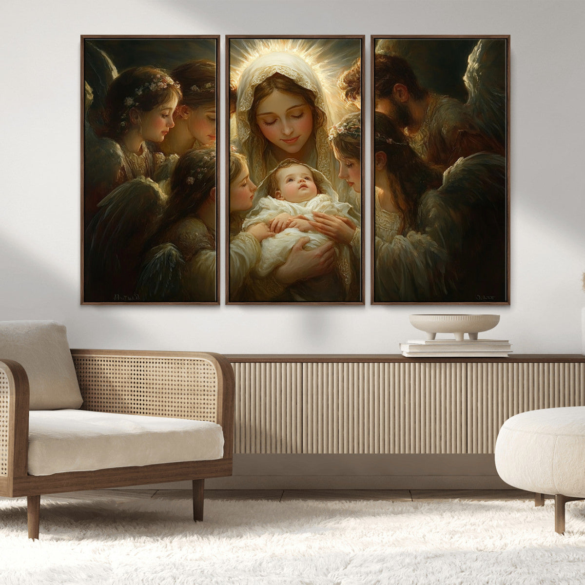 Mary Jesus Canvas Wall Art Print - Madonna and Child with
