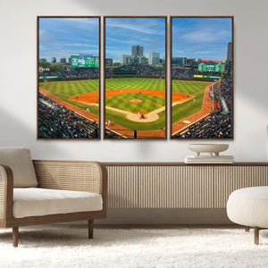 Wrigley Field Chicago Cubs Panoramic Canvas Print –