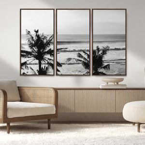 Tropical Coastline Wall Art Canvas Print – Framed Palm Trees