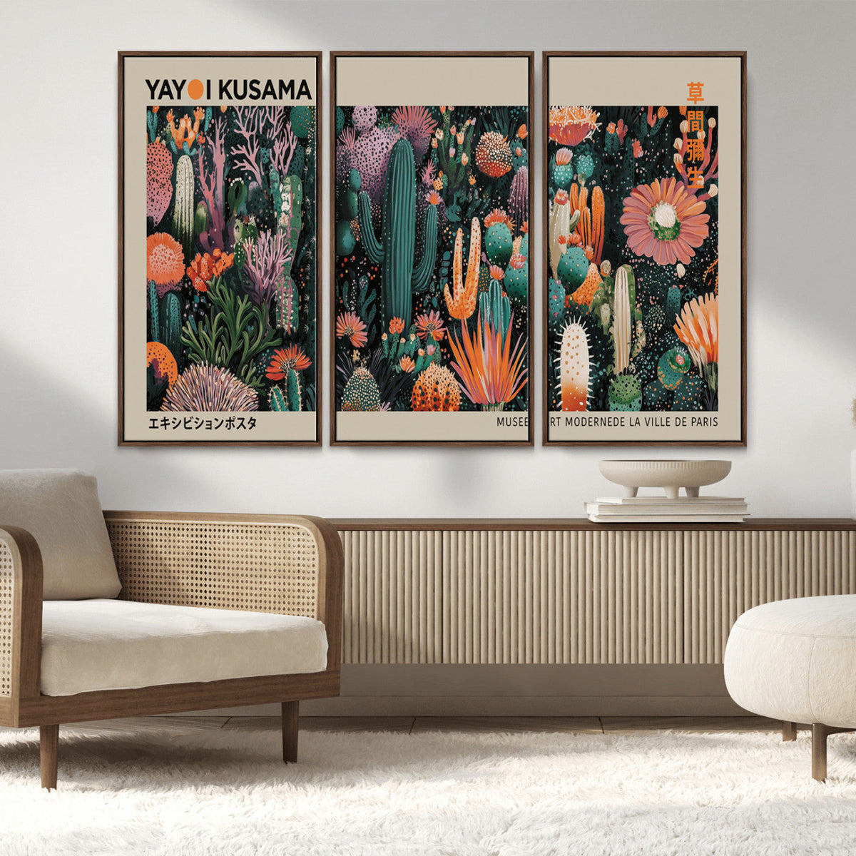Yayoi Kusama Art Print Canvas – Abstract Mount Fuji Japanese