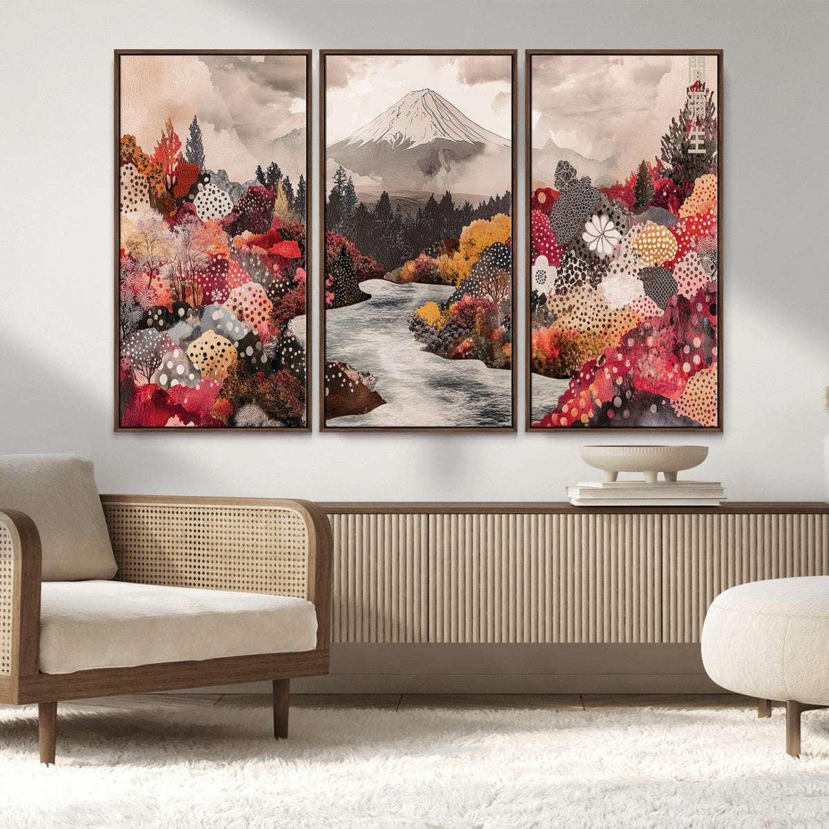 Mountain Wall Art Canvas Print – Framed Autumn Forest