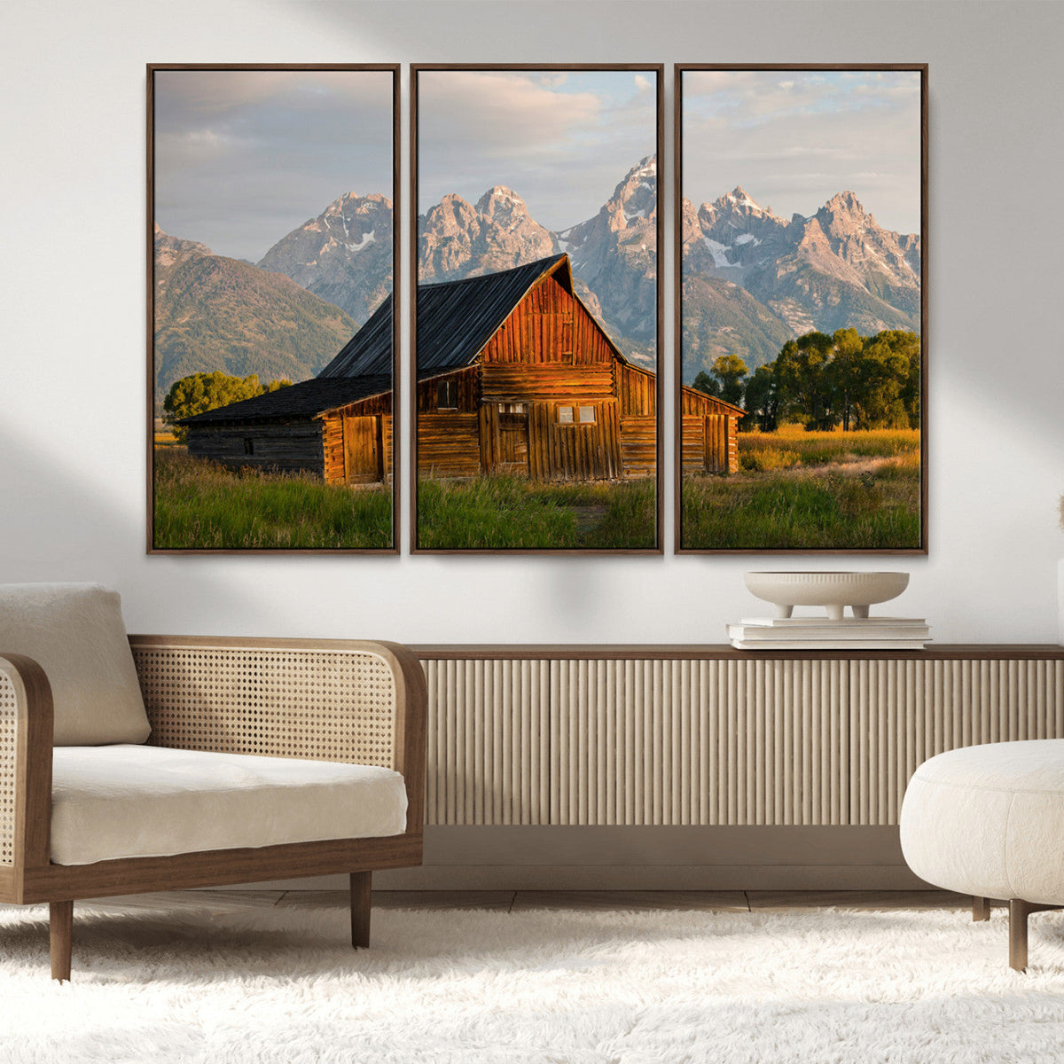 Rustic Barn Wall Art Canvas Print – Framed Grand Teton Park