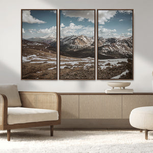 Mountain Landscape Wall Art Canvas Print – Framed Snowy