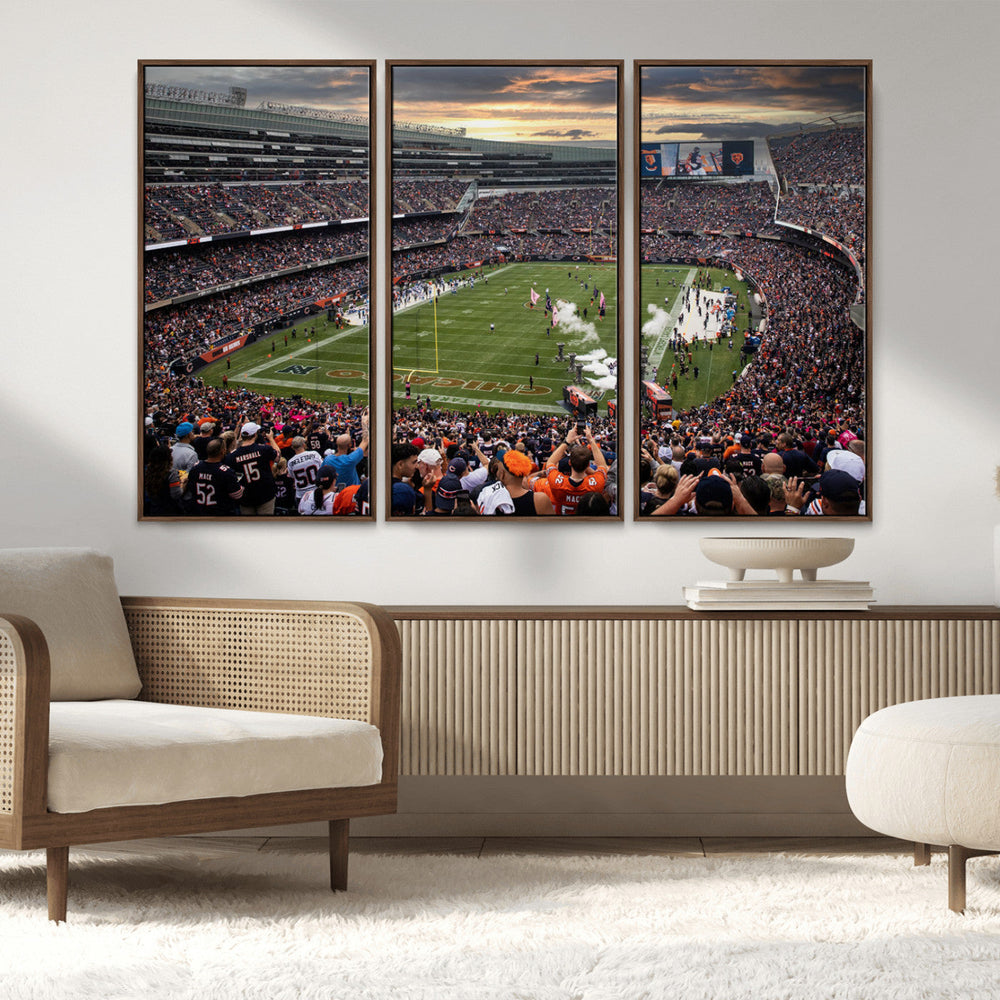 Chicago Bears Soldiers Field Wall Art Canvas Print – Framed