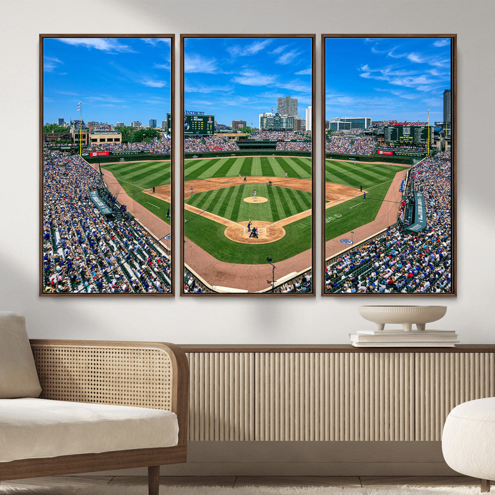 Wrigley Field Baseball Stadium Canvas Wall Art – Packed