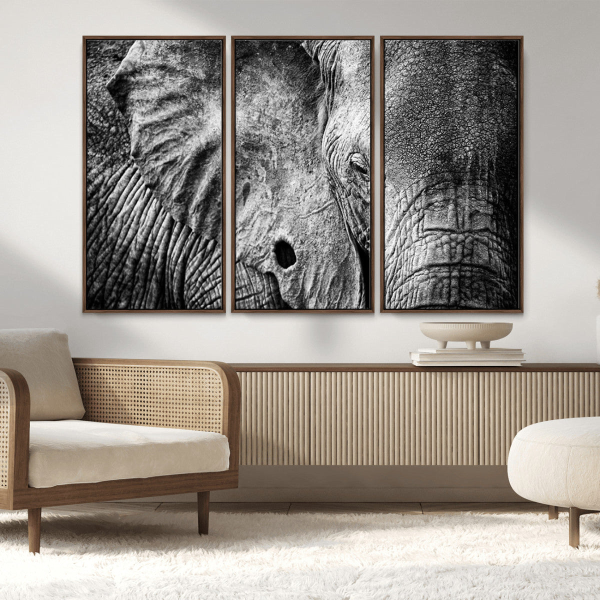 Wild Old Elephant Wall Art Canvas Print