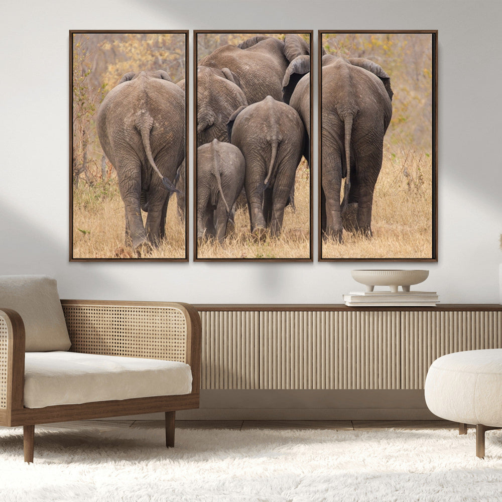 Wild Elephant Wall Art Canvas Print