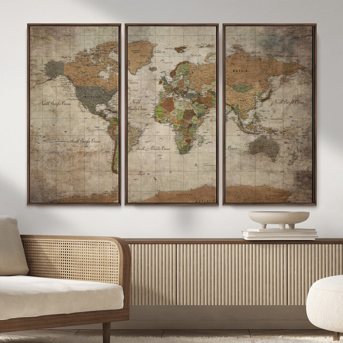World Map Canvas Print – Framed Travel Map Wall Art for