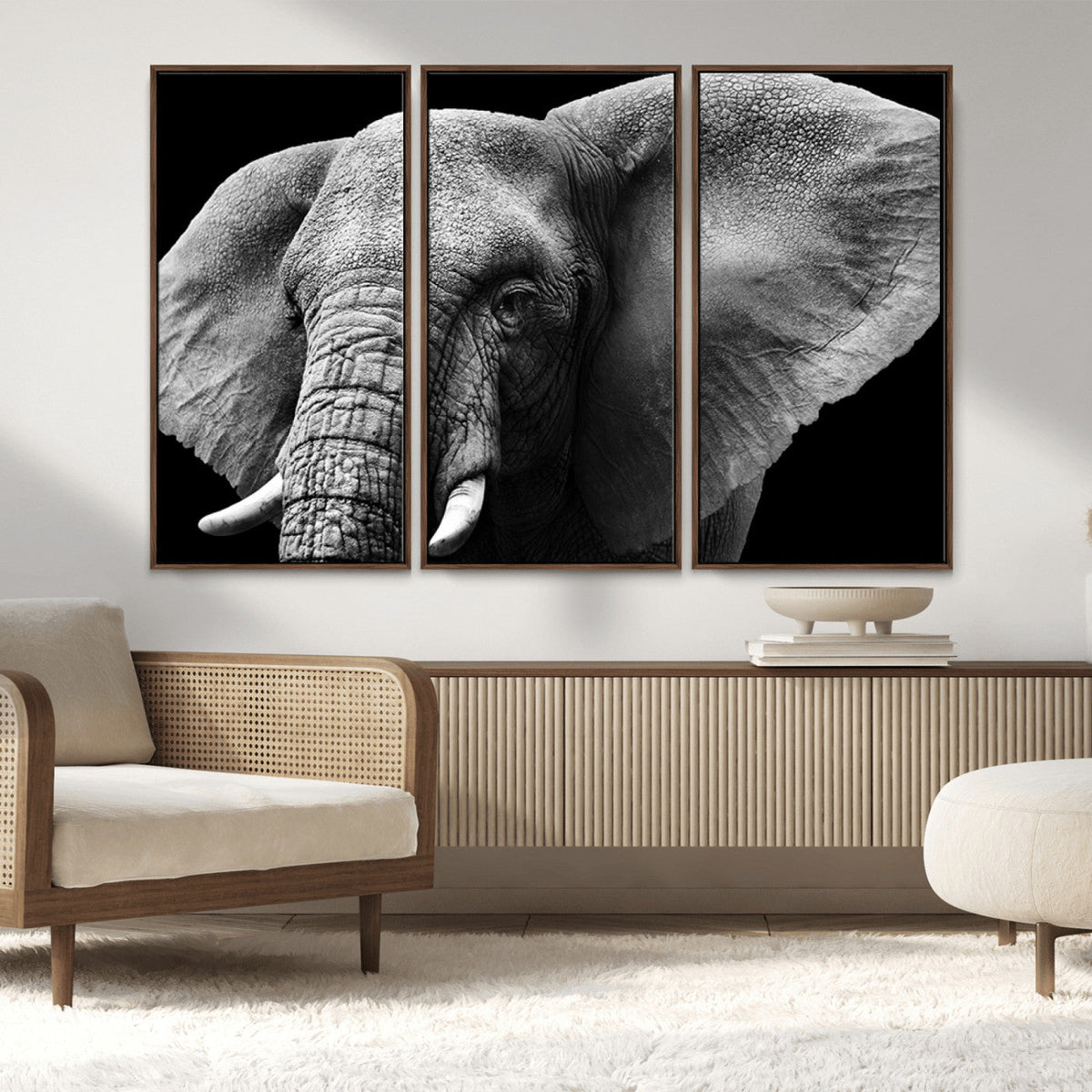 Big Elephant Close Up Wall Art Canvas Print