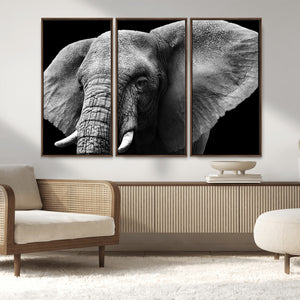 Big Elephant Close Up Wall Art Canvas Print